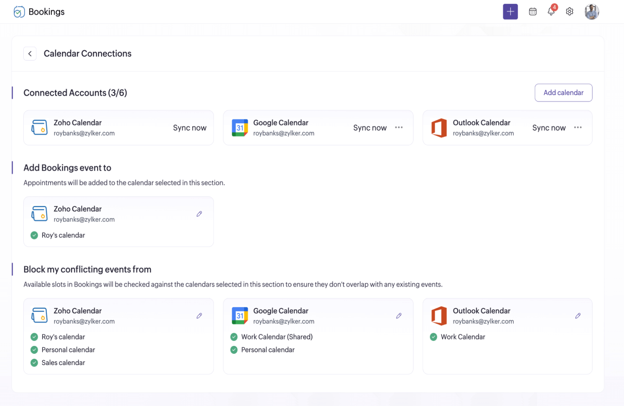 Sync online bookings Calendar sync app