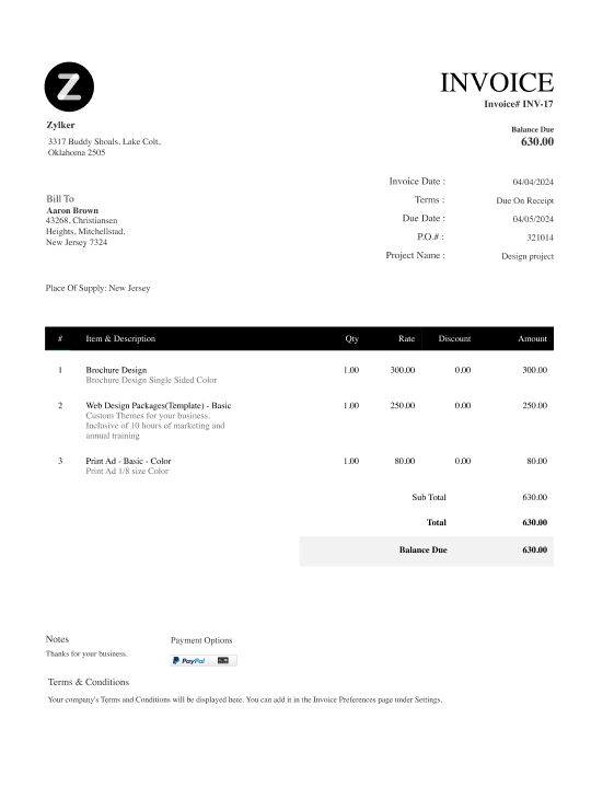 basic invoice template